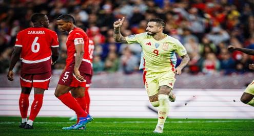 ثنائية بعد 13 دقيقة وبطاقة حمراء.. مباراة منتخب إسبانيا وسويسرا تشتعل مبكرا